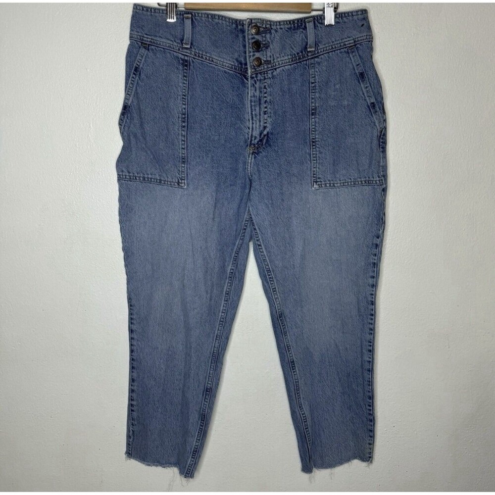Abercrombie And Fitch A&F Mom Jeans Women's 32 / 14 Stretch High‎ Rise Western